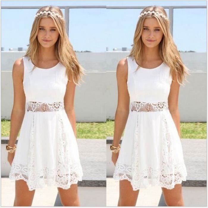 robe patineuse dentelle blanche