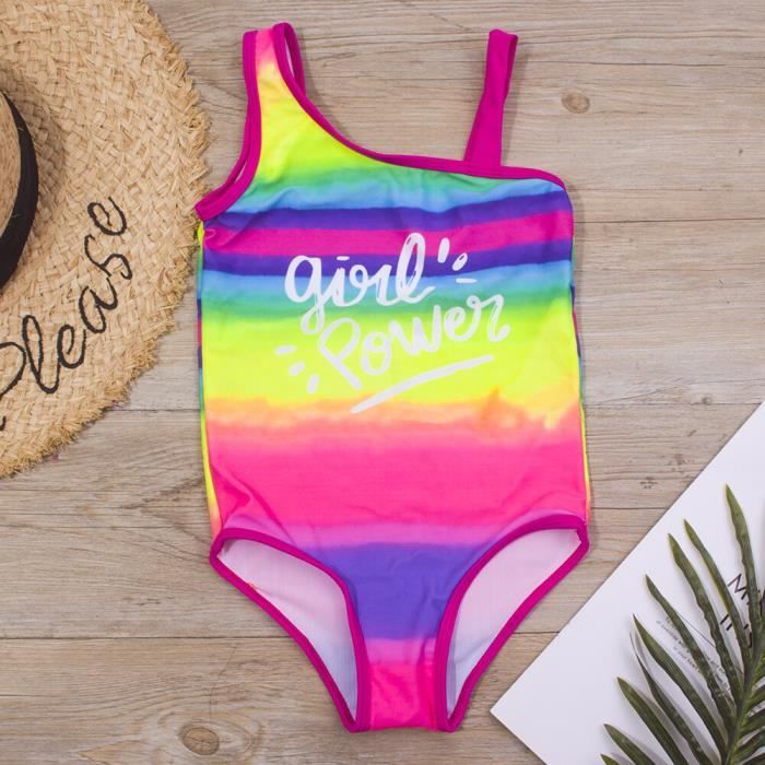 Maillot De Bain Enfant Fille Manches Longues Anti-UV 3-8 Ans - Ensemble T-Shirt + Pantalon