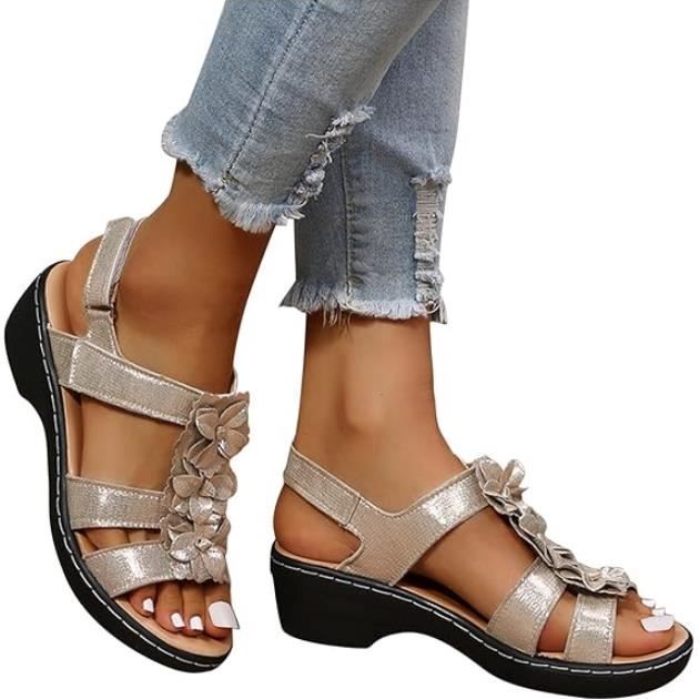 Sandales Femme été Espadrilles Confortables Orthopédiques Compensées