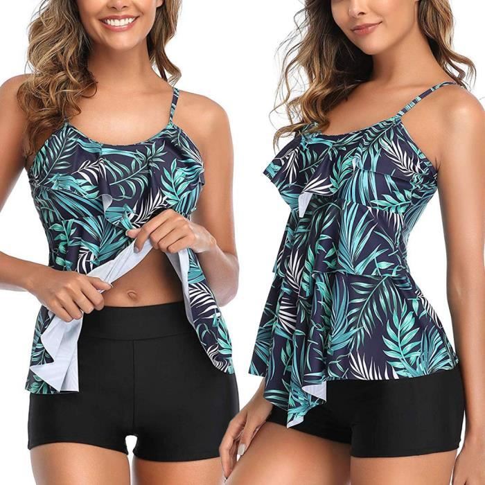 Top Boy Shorts maillot de bain maillots de bainfemmes Tankini rembourré maillot Top Boy Shorts maillot de bain maillots de bainfemmes Tankini rembourré maillot
