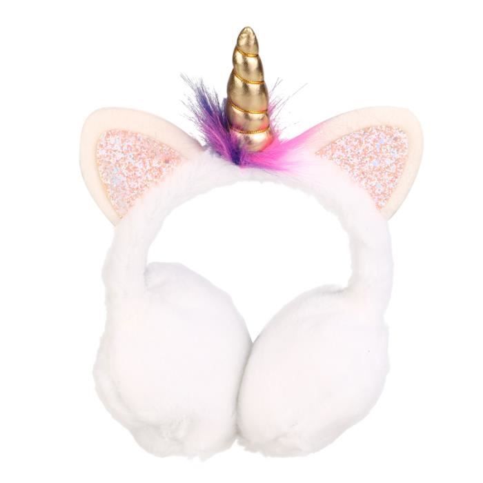 Cache-oreilles Licorne En Peluche Colorée - Pour Filles, Enfants, Femmes - Pliable Et Chaud, Idéal Pour L'hiver Et Les Sports D'extérieur
