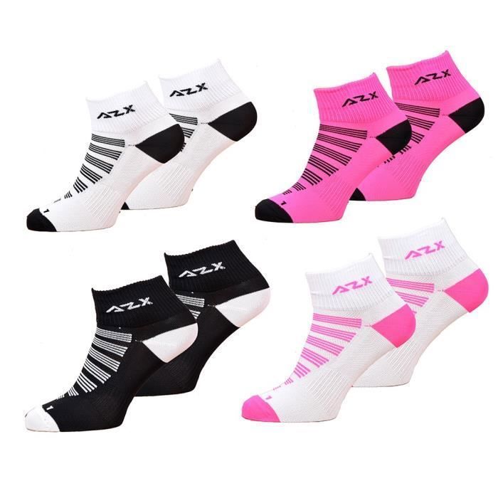 EKSHER Lot 8 Paires Chaussettes Sport Homme Femme - Coton Respirant Socquettes Courtes Running