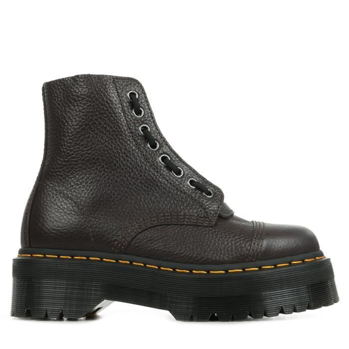 Boots Femme - Dr. Martens Sinclair - Cuir Burgundy - Talon Compensé 5cm - Zip Amovible