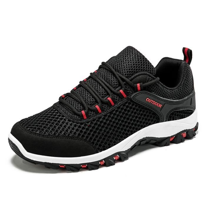 Chaussure Homme Randonnée cuir Marche Voyage Imperméable Confort MaintienNoir Cdiscount Sport