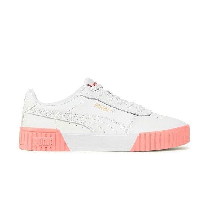 Puma Basket Basse - PUMA - Carina 2.0 - Cuir - Blanc Hib Flow Or - Confort Exceptionnel