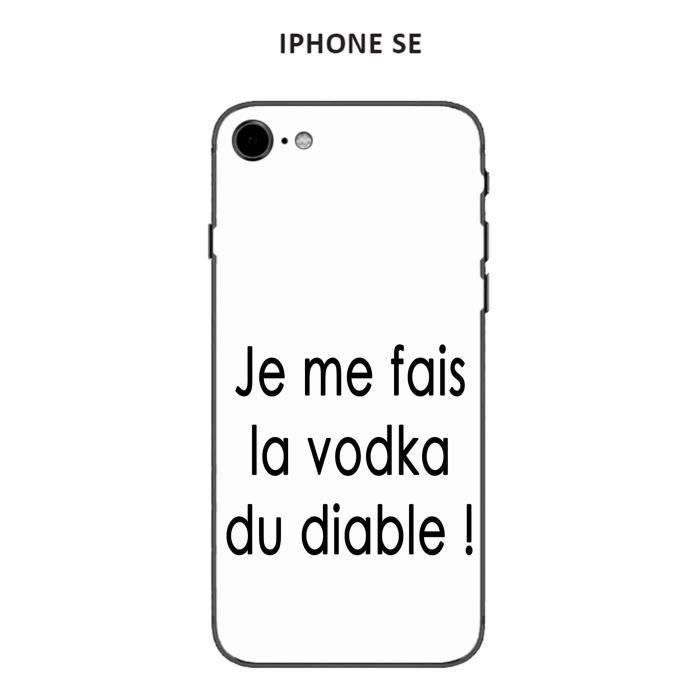 Coque Iphone Se Design Citation Je Me Fais La Vodka Texte Noir Fond Blanc Cdiscount Auto