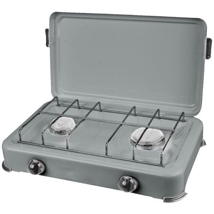 Plaque de cuisson gaz portable 2 feux 2350W SILVER 3 butane propane