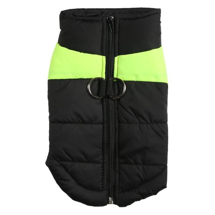 Comparer les prix de Gilet chaud pour chien - SALUTUYA - polyester enduit imperméable, coton PP - Vert fluorescent