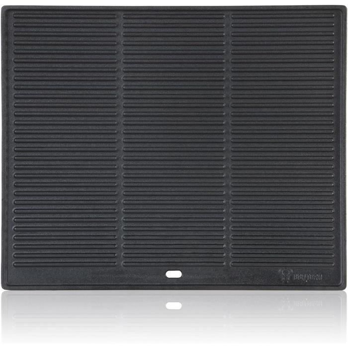 Plaque De Cuisson Fonte Réversible + Presse + Grattoir – 17x10 Pouces – Neuf