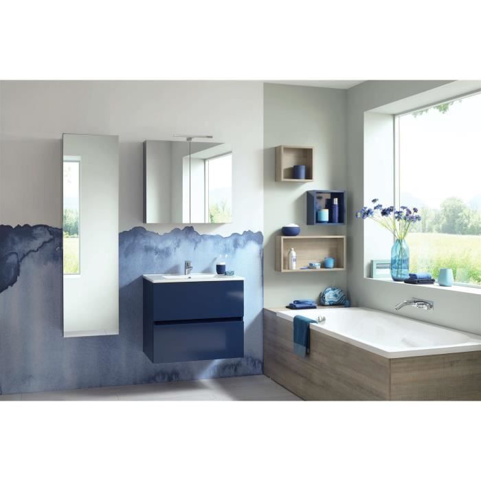 Meuble Sous Vasque Deux Tiroirs San Nolita 80 Cm Longueur 80 Cm Melamine Blanc Brillant 535002 0873 Cdiscount Maison