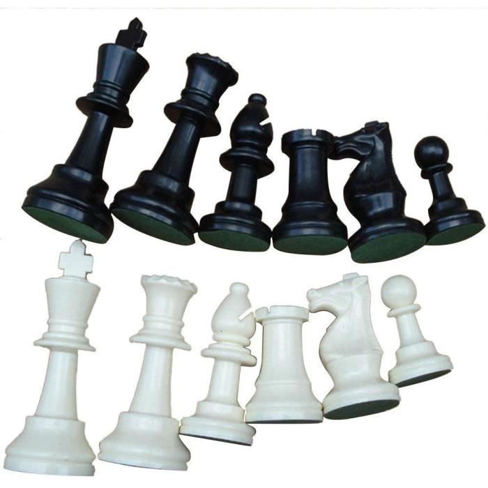 Jeu D'échecs 34 Pièces Taille 5 - Pièces Lestées Et Feutrées - Roi 9,5 Cm Pour échiquier 5x5 Cm