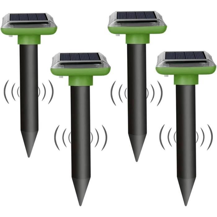 W-B LITZEE 4pcs Répulsif Taupe Solaire à Ultrason, Solar Répulsif à