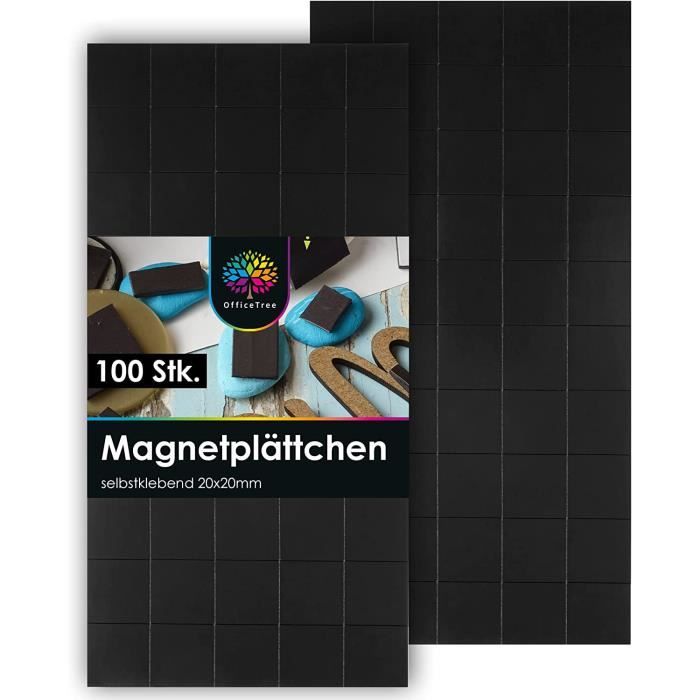OfficeTree 100 x Aimant Adhésif - 20 x 20 mm - auto-adhésives pour une  magnétisation sûre des affiches Papier photos - noir70 - Cdiscount  Beaux-Arts et Loisirs créatifs