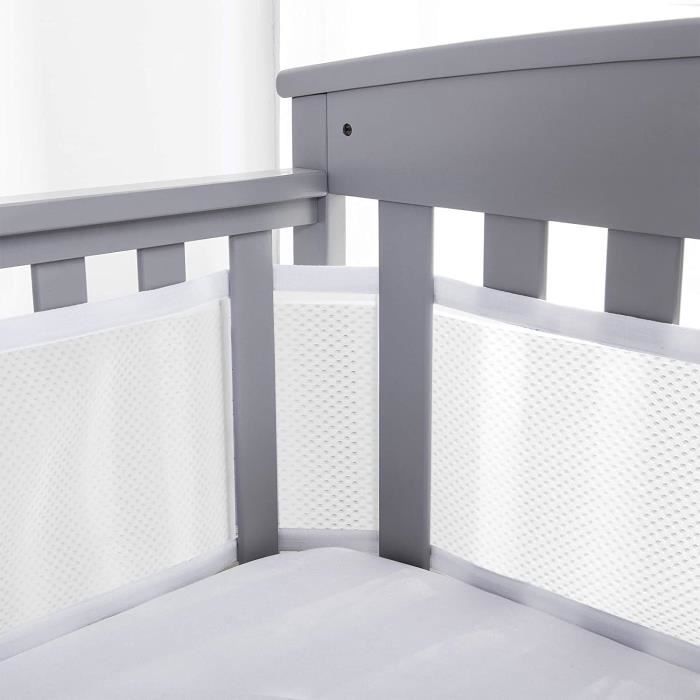 Tour De Lit Bébé En Maille Respirante – Protection Berceau 400x28x3cm, Fixation Facile, Lavable - 10