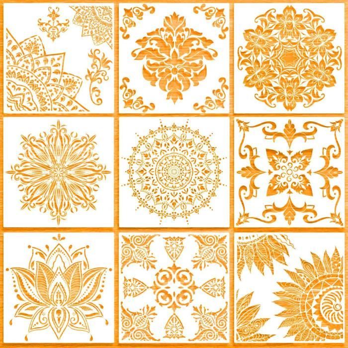 Pochoirs Mandala 17 Pièces SIXFOLO - Réutilisables, Outils Pointage - DIY Déco