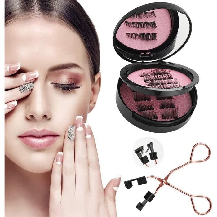 Faux Cils Magnétique Aimanté sans colle Cils Naturel 3d Waterproof Effet sans Eye