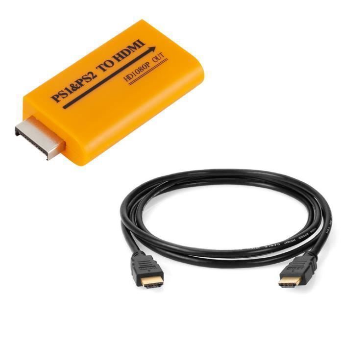 Adaptateur PS1 PSX PS2 Playstation 2 HDMI HDTV - sortie audio + Câble HDMI  1 mètre - Straße Game ® - Cdiscount Informatique