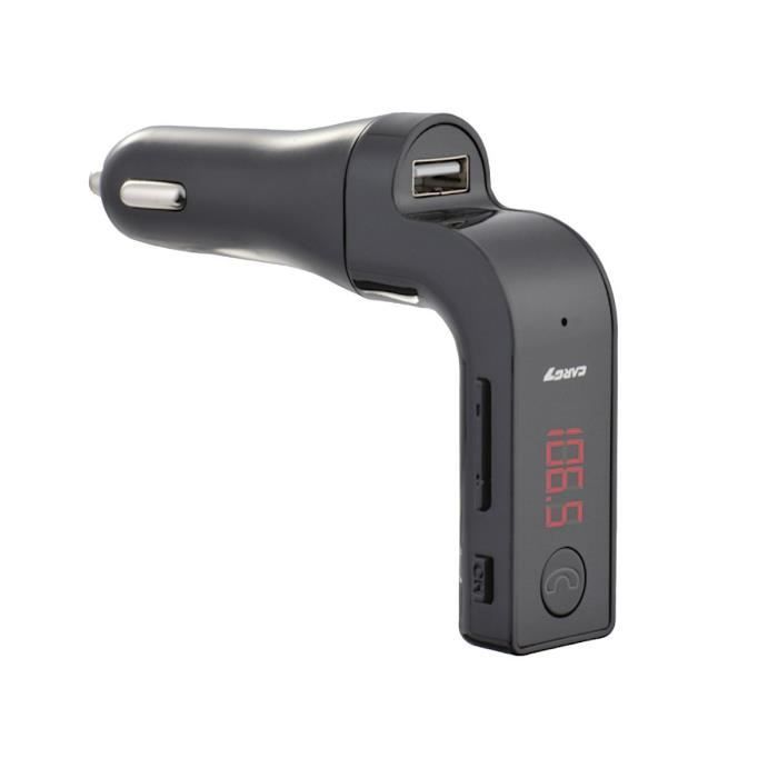 Chargeur 3 USB 2,1A Kit Main Libre Diffusion Musique vers autoradio Via : Bluetooth téléphone/Carte SD/Clé USB/Jack 3,5 Ecran LED TBS3262 Transmetteur FM Bluetooth V3.0 pour Voiture 