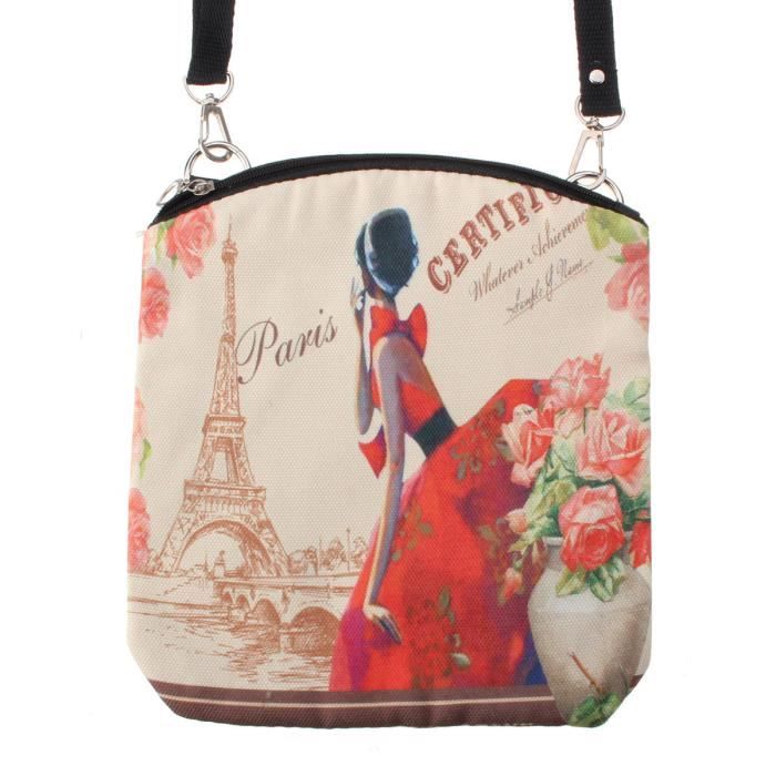 Sac à Main En Cuir Véritable Vintage Style Gitane - Messenger Bag Marron Femme - Taille Medium