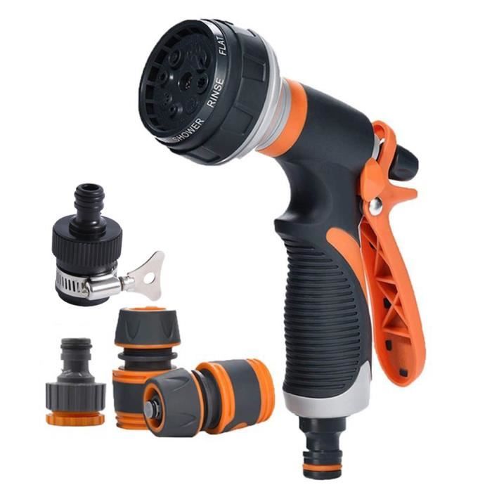 Pistolet D'arrosage 8 Fonctions - Haute Pression Pour Jardin Et Lavage Voiture - Poignée Ergonomique - DELEE