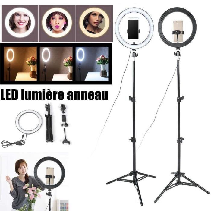 Anneau Lampe Lumières Dimmable - 1.2m Trépied - Support téléphone - Lumière Eclairage d'appoint Caméra Vidéo Photo Vente Chaude