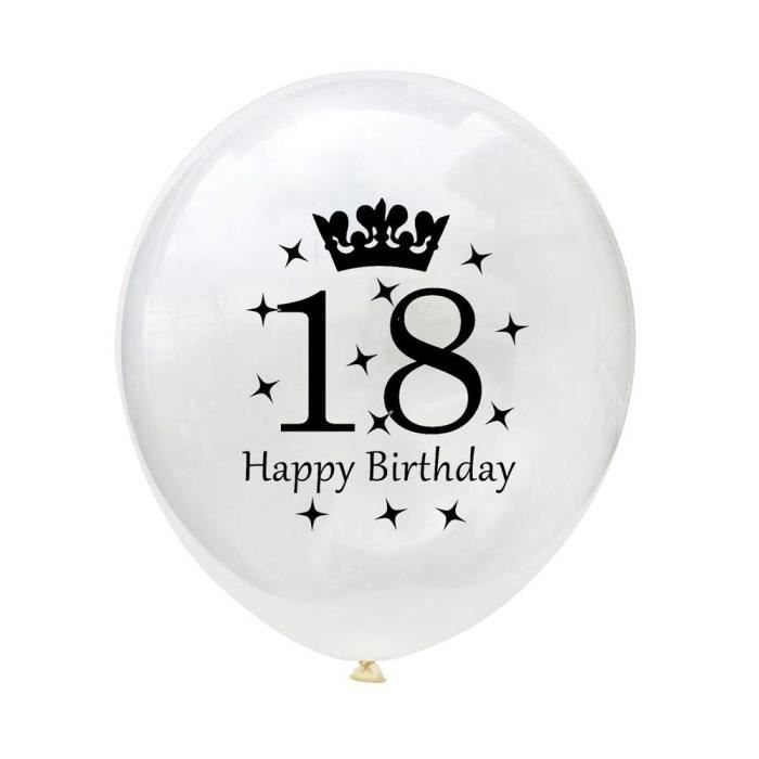 Ballon Blanc Avec Age Anniversaire Deco Fete Soiree Bebe Fille Ga Iversaire Decoration Papier De Soie Pompons 10pcs 18ans 5571 Cdiscount Maison