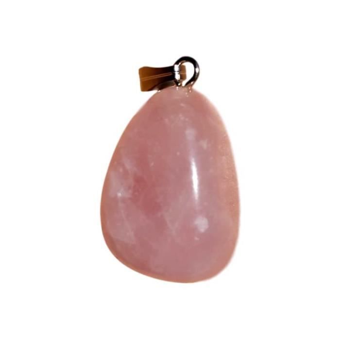 Pendentif triface belière en Quartz rose