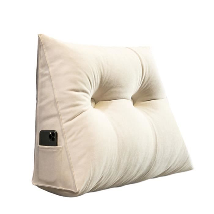 Coussin De Lecture Tête De Lit Triangulaire - Support Lombaire Amovible, Confort Dos/cou, Housse Lavable, 180x50x20cm