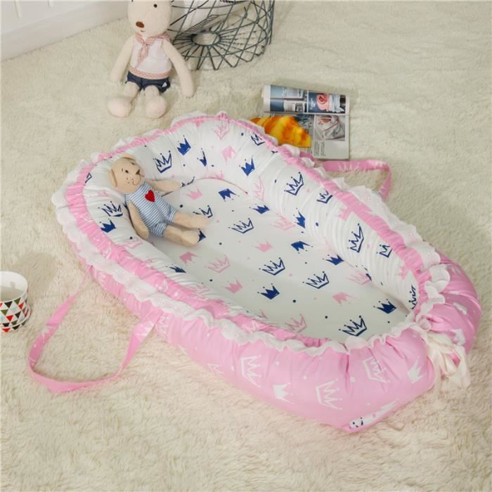 Reducteur de lit bebe,Baby Nest cocoon pour nouveau-né nourrisson coussin pour bébé couffin de voyage portable (Étoiles bleu ) - Puériculture & Eveil bébé