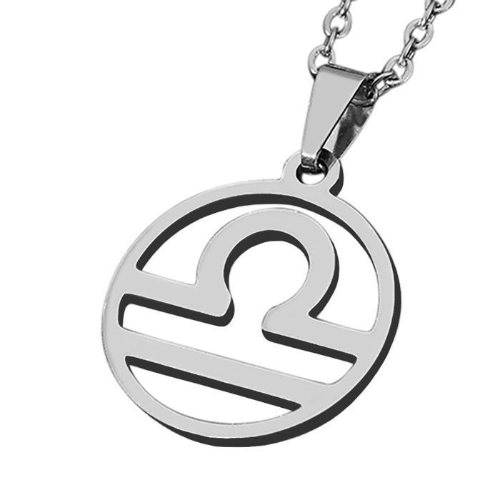 Zense - Pendentif zodiaque Balance pour homme ZP0240 - Avec chaîne 51 cm