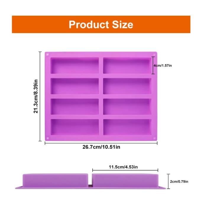 Lot De 3 Moules En Silicone Pour Barres De Céréales - 12 Cavités Rectangulaires, Résistant Au Four Et Réutilisable - 5