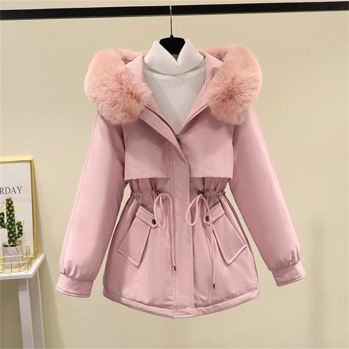 Manteau grand col capuche femme discount