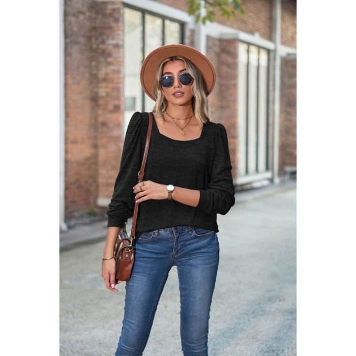 Lot De Chemises Tuniques Susan Graver Taille 4 - Manches Cloche Plissées, Motif Carreaux Noir Et Bleu - Occasion Excellent état