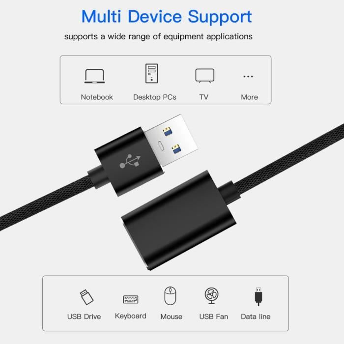 Adaptateur Hub 4 ports USB 3.0 multiprise USB pour pc/clé usb/disque dur  externe Phonillico®