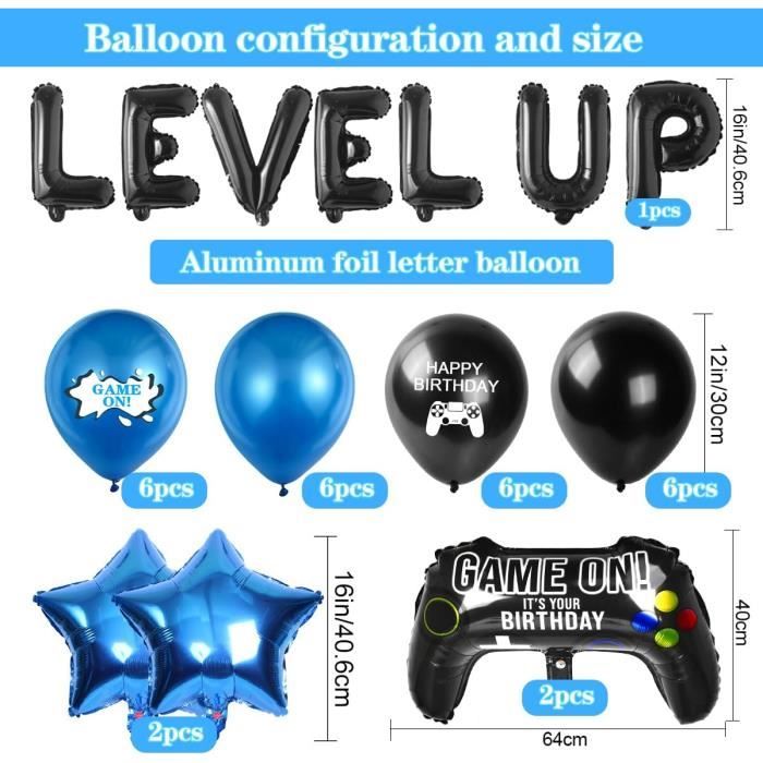 Tourima Pixel Ballons Set 18 Stück - Miner Gamer Design Für Geburtstagsdeko
