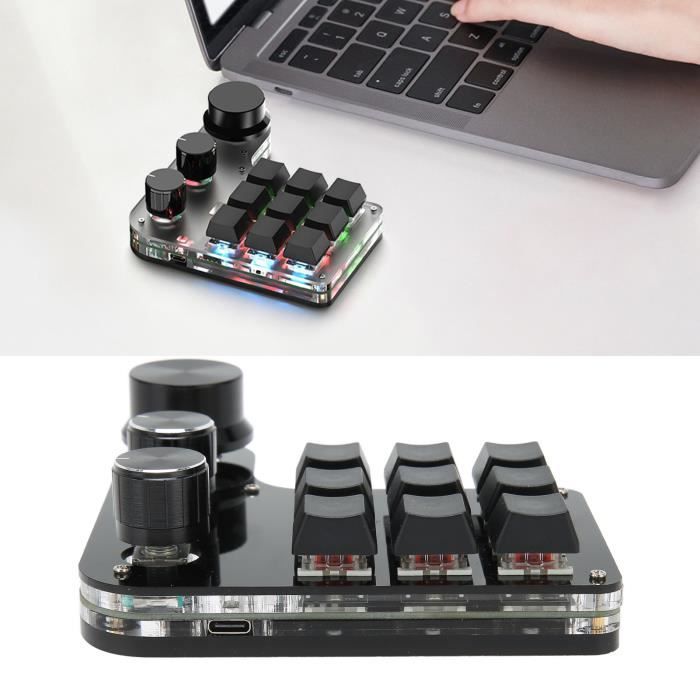 Tbest clavier programmable à 9 touches Clavier mécanique Macro à une ...
