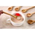 Fablcrew - Louche cuillère en bois (Lot de 10) - Mini cuillère pour miel, café, thé, condiment, sucre, sel - 12,8 x 2,9 cm-2