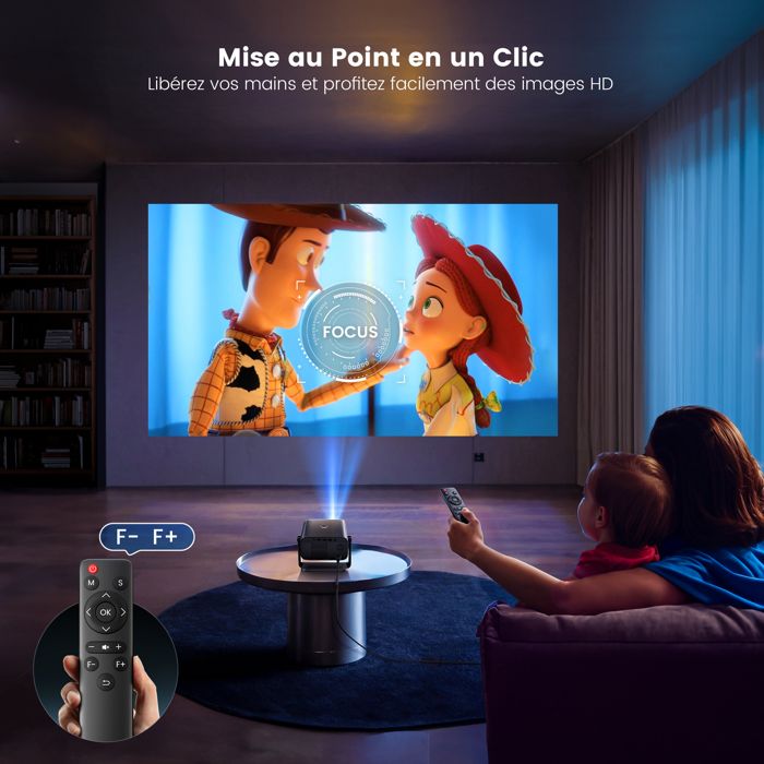 Mini Projecteur Portable WiMiUS - 18000 Lumens, WiFi 5G/Bluetooth - Focale Courte, Keystone Auto - 1080P, Rotation 270°