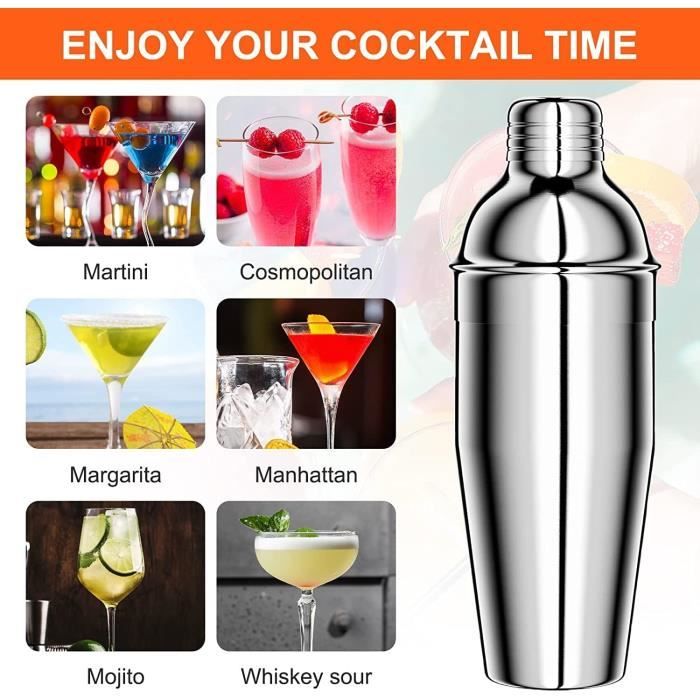 Coffret cocktail prestige 8 pièces * 1 shaker avec filtre et couvercle  d'environ 21,5 x 8 cm (hauteur x diamètre) * 1 seau à glace - La cave  Cdiscount