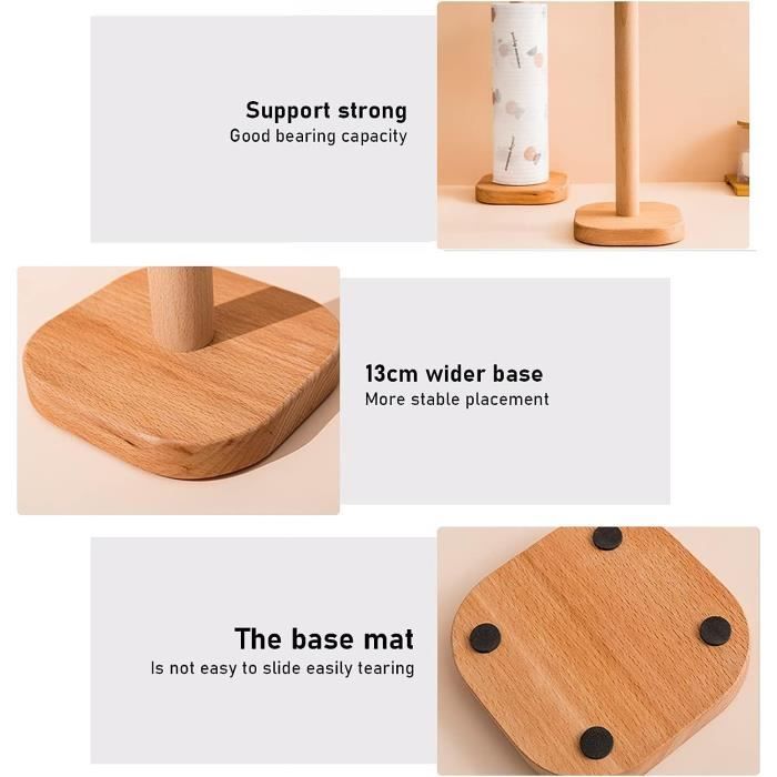 Simplywire Support Essuie-Tout Bois Et Fil Plat Noir - Design Élégant Et Pratique Pour Cuisine