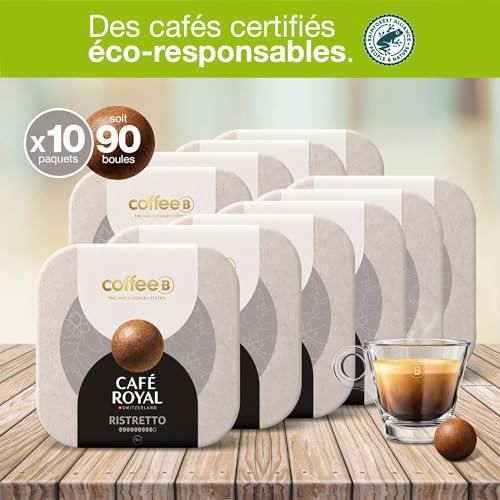 90 Coffee Balls Ristretto - Boules de café 100% compostable - Conçues pour  l'utilisation de la machine à café CoffeB by Café Royal - Cdiscount Au  quotidien