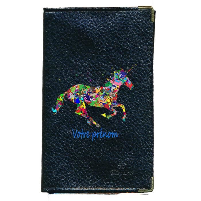 Porte-chéquier Long En Cuir Pour Femme - Personnalisable Avec Prénom - Noir - Compartiments Cartes Et Tickets