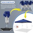 Tonnelle Pop-Up Tonnelle Pliante 3x3m Imperméable et Protection UV pour Exterieur Plage Terrasse Camping - Bleu foncé-3