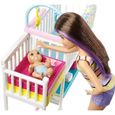Coffret Chambre des jumeaux Barbie Skipper babysitter - Cheveux châtains - Jouet pour enfant - GFL38-3