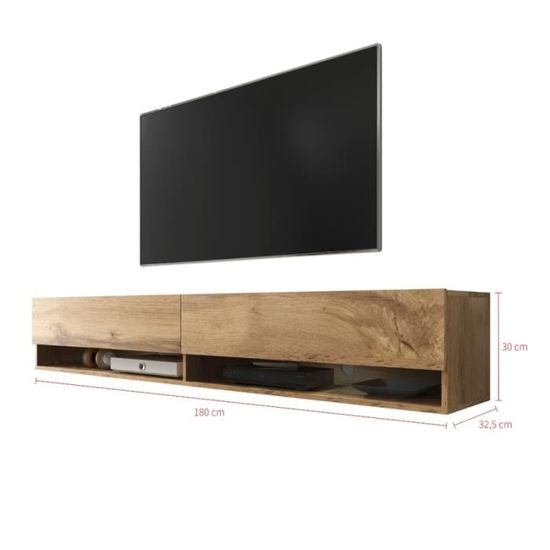 Beton Meuble Tv Suspendu Banc Tv Avec Led Wander 100 Cm Audio Video Ameublement Et Decoration