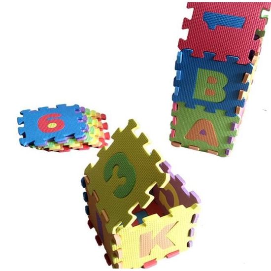 36 Pieces Puzzle Tapis Mousse Bebe Non Toxiques Alphabets Chiffres Tapis De Puzzles Pour Enfants 14 14cm Pcs Cdiscount Puericulture Eveil Bebe