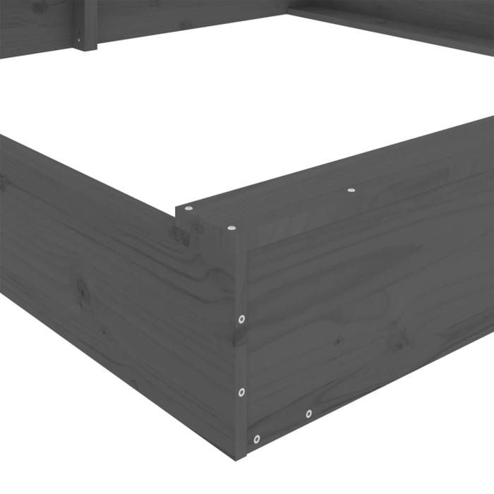 vidaXL Bac à Sable avec Sièges, Jeu de Sable pour Enfants, Aire de Jeux pour Tout-petits Jardin Extérieur, Noir Carré Bois de Pin Massif vidaXL Bac à Sable avec Sièges, Jeu de Sable pour Enfants, Aire de Jeux pour Tout-petits Jardin Extérieur, Noir Carré Bois de Pin Massif