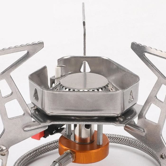 Réchaud à Gaz Portable Pliable 2600W - Camping Ultra Compact Avec Pare-vent Et Sécurité
