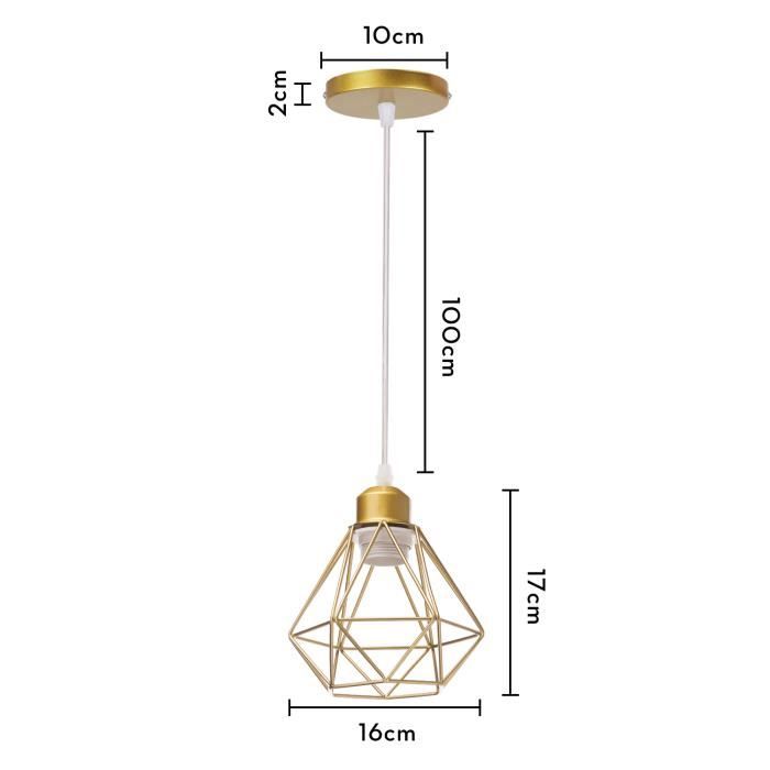 Fusion Suspension Luminaire design Moderne 3 Lampes Lustre forme Diamant  Mini en Métal Doré pour Cuisine Salon - Cdiscount Maison