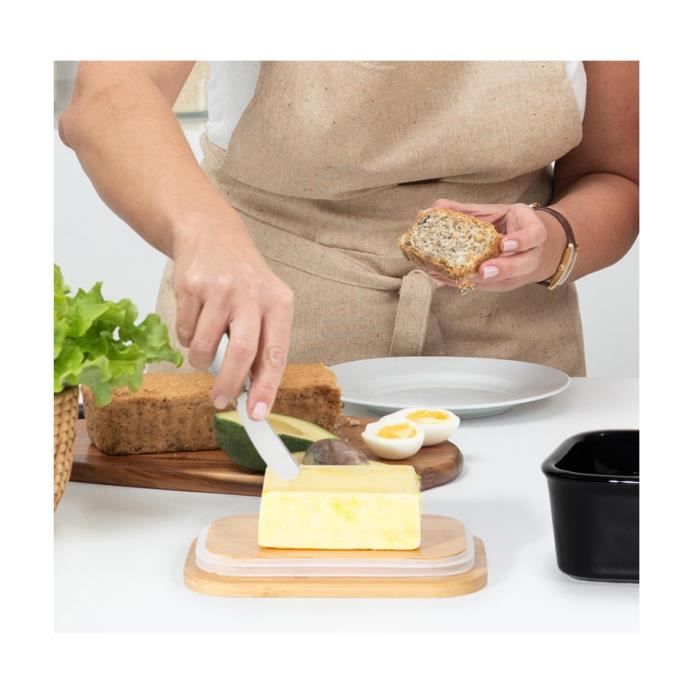 Beurrier En Porcelaine Orion Avec Couvercle - Pour 250g De Beurre - Design Classique Avec Poignée